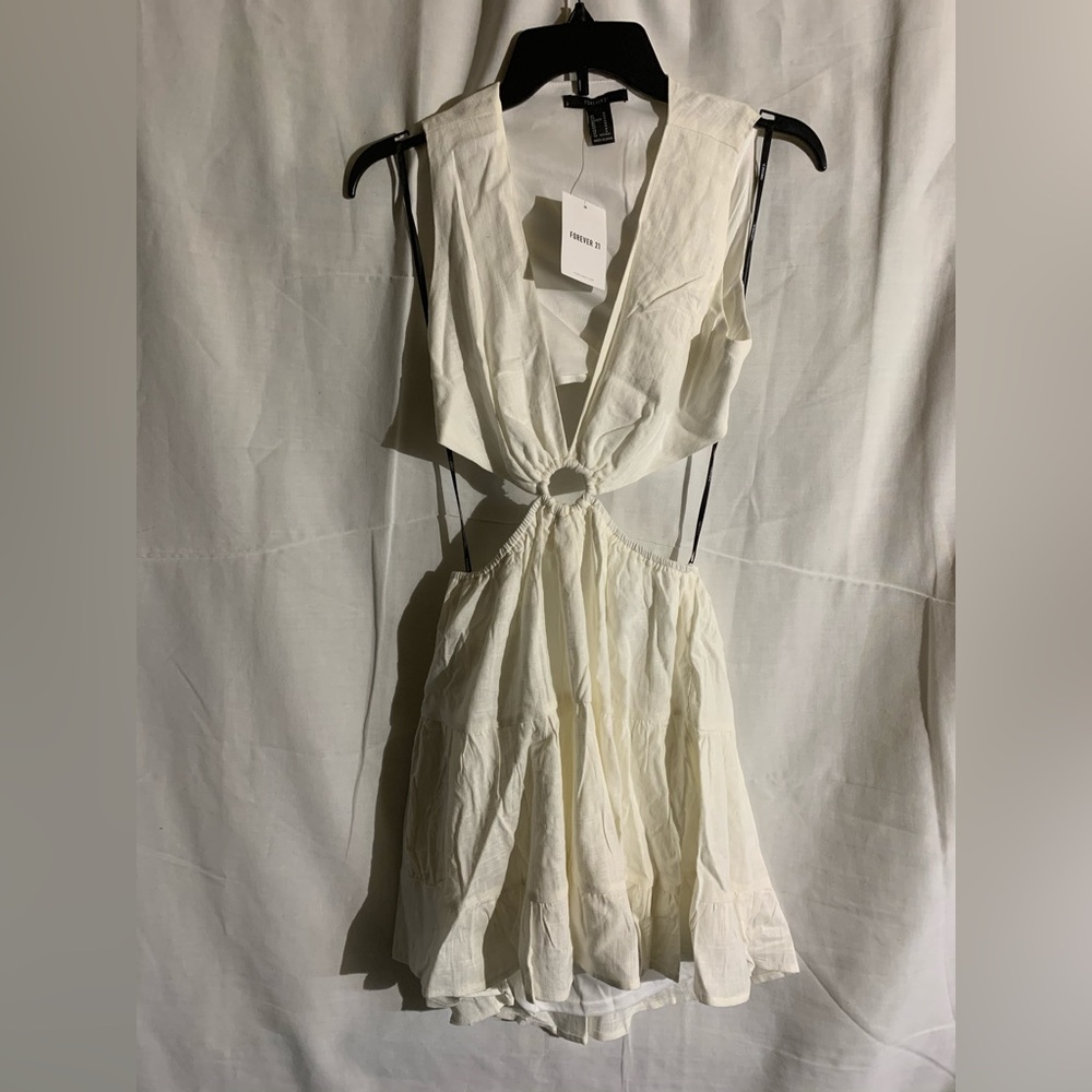 New Forever 21 Sundress, White, Size M, Cutout